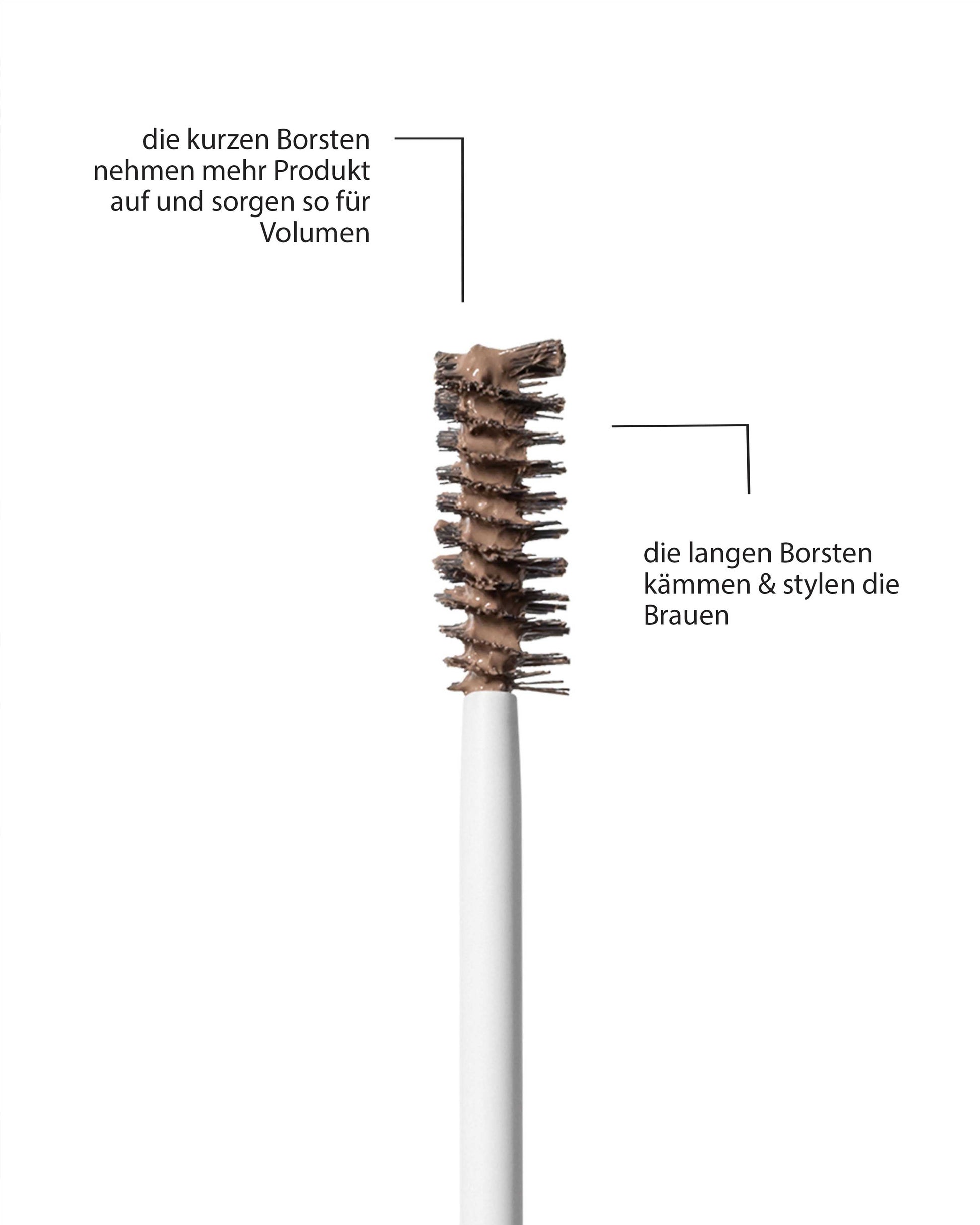 dark-brown ; Innovative, asymmetrical brush